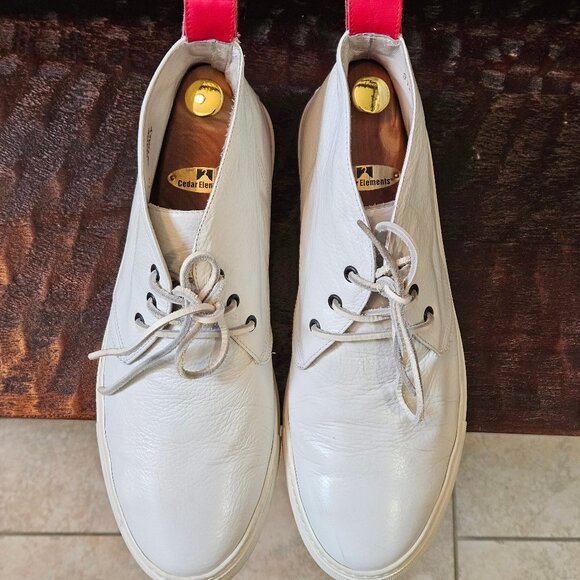 Del Toro Men's Leather Hi Top Sneakers / Ankle Boots, White, Sz 13 - Picture 2 of 16